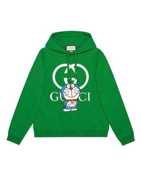 gucci doraemon green hoodie|cartoon characters wearing gucci.